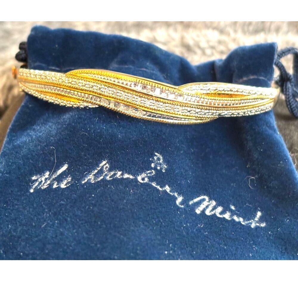 Danbury Mint Forever I Love You Diamond Chip Bangle Bracelet